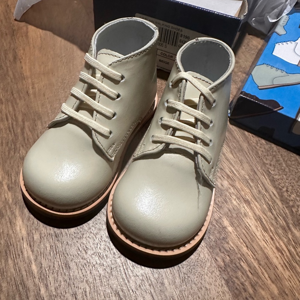 Josmo Cream Lace-Up Baby Walker Boots